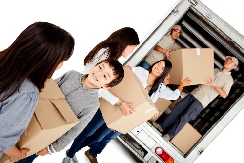 Boxes and packing materials prepared for a Clapham home move