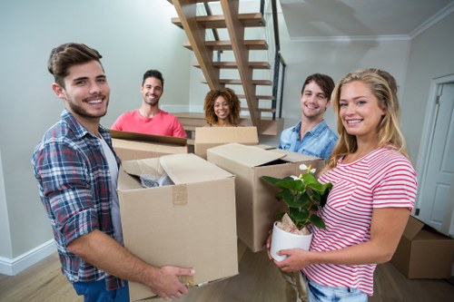 Office removals team planning a business move in Clapham