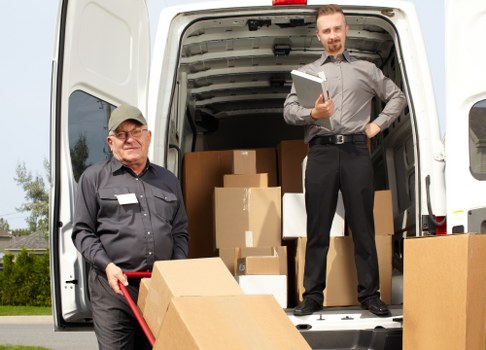 Local furniture removal team loading items in Clapham