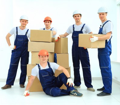 Business furniture and office equipment prepared for a move in Clapham