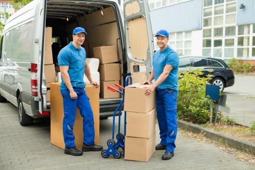 Moving van at a busy Clapham street with access considerations
