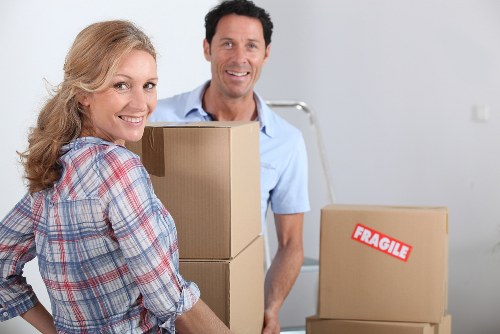 Moving boxes and dismantled furniture in a Clapham student property